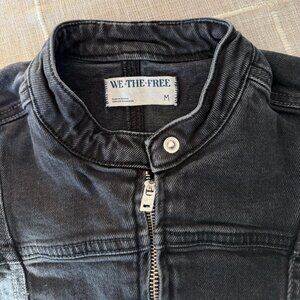 Free People Jaded One Piece Moto Jumpsuit We The Free Flare Zip Black